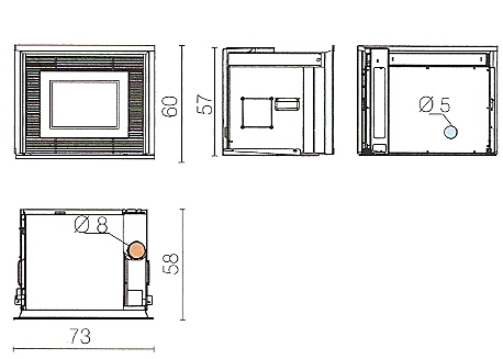 Casete Pellet Edilkamin Inpellet 54 esquema